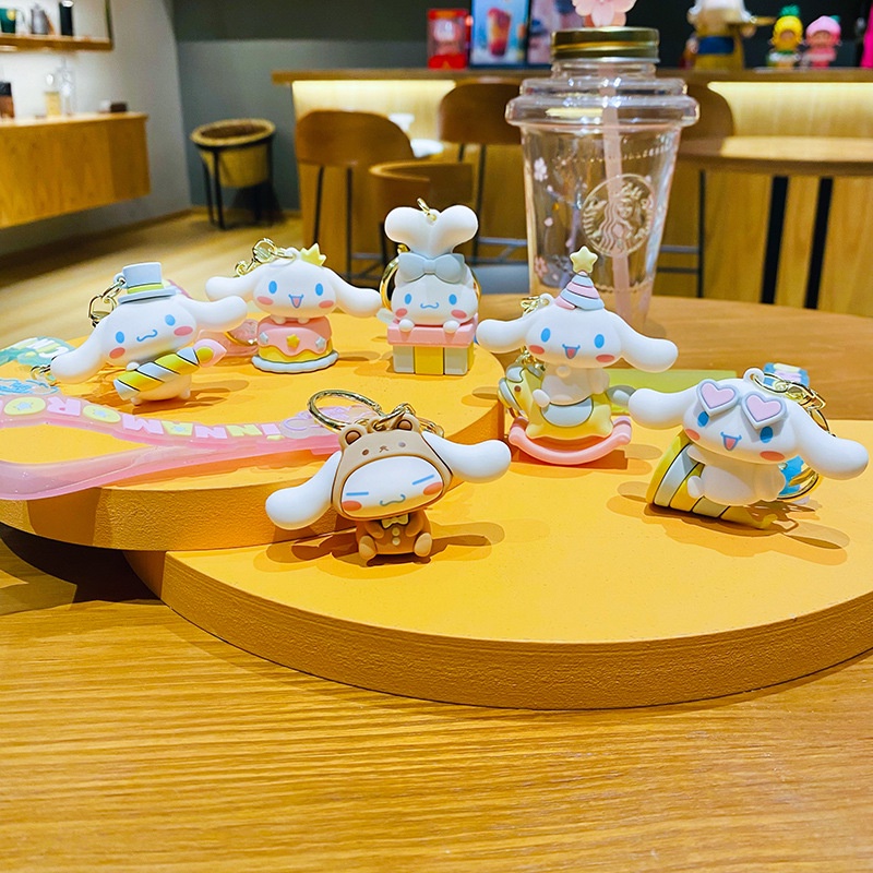 Gantungan Kunci Anime Kawaii Cinnamoroll Gantungan Kunci Gaya Pesta Baru Kartun Gantungan Kunci Mobil Wanita Tas Liontin Ornamen Untuk Hadiah Anak