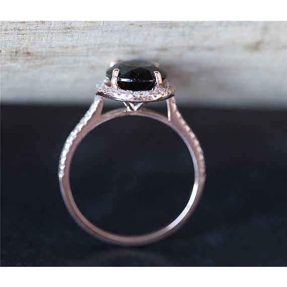 Goldkingdom Aksesoris Perhiasan Fashion Ready Stock Gaya Baru Bertatahkan Batu Permata Hitam Sintetis Berlapis Rose Gold Cincin Dengan Micro Eropa Dan Amerika Bertatahkan Penuh Perhiasan Berlian