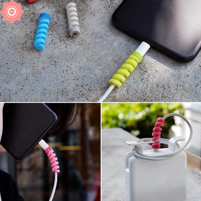 1pc Kabel Data Spiral Silicon Untuk IPhone Android