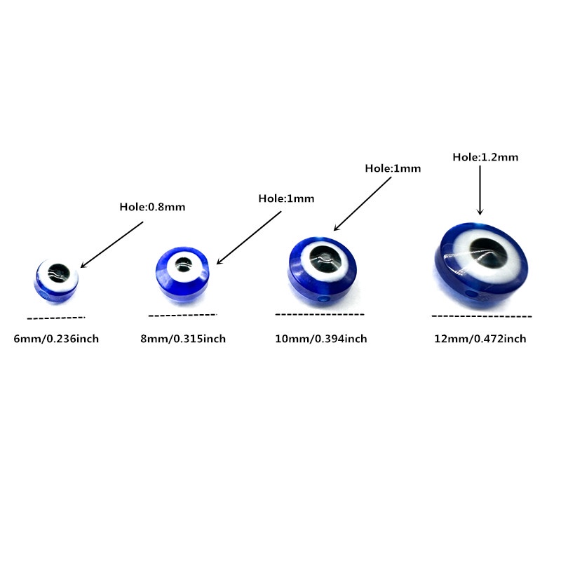 6/8/10/12mm resin meruncing bola mata jahat