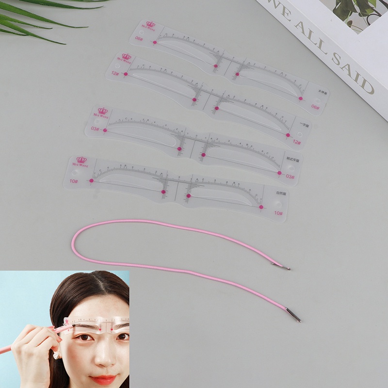 12pcs Portable One Step Brow Stamp Shaping Kit Alat Makeup Penduh Alis