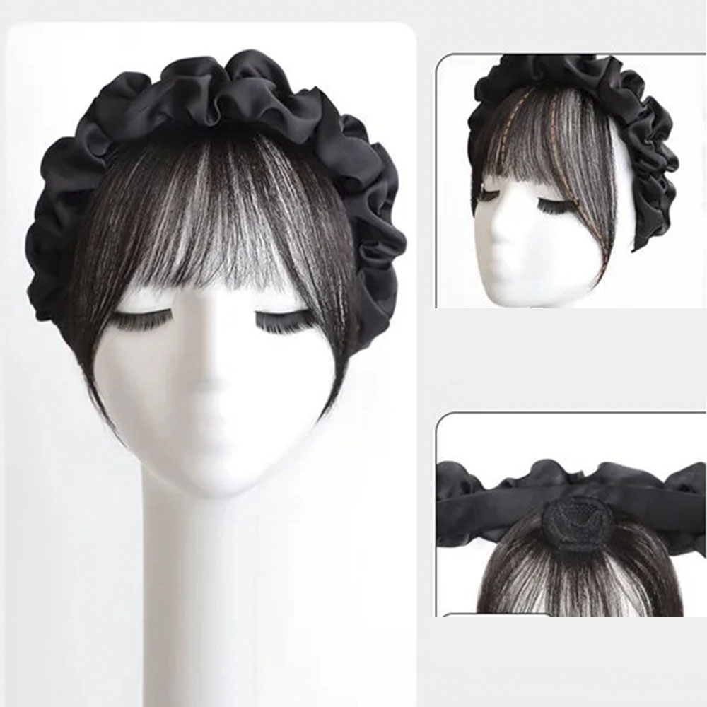 Ins Cloud Hair Hoop Braid Hair Band Wig Poni Udara One-piece Untuk Wanita Perempuan Wig Tak Terlihat