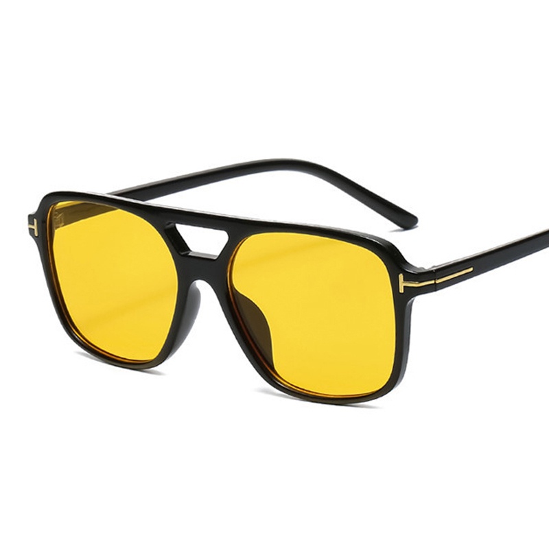 Hip-hop Persegi Vintage Baru Untuk Gril Woman Sun Glasses Hitam Kuning Permen Warna Fashion Hadiah Pesta Sunglasses