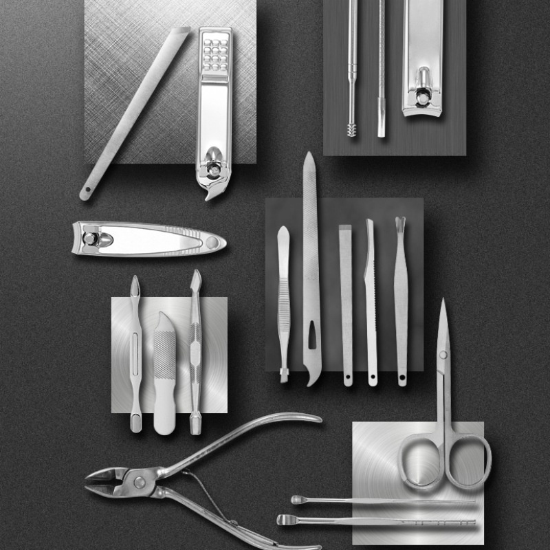 Gunting Kuku Set 19 in 1 Stainless Original / Alat Menicure Pedicure Set / Alat Perawatan Kuku / Nail Art Set Lengkap
