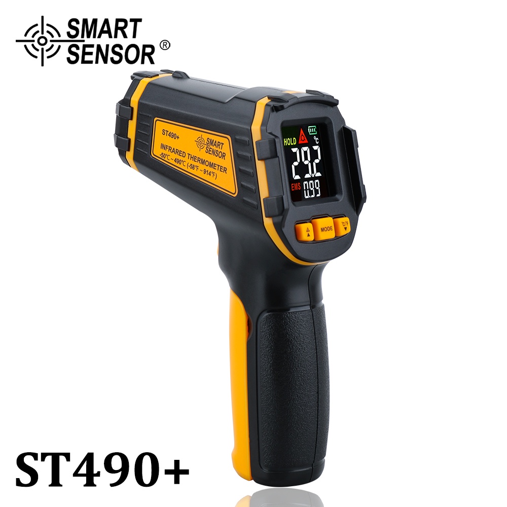 Infrared Thermometer Gun Non Contact Laser IR Smart Sensor ST490+