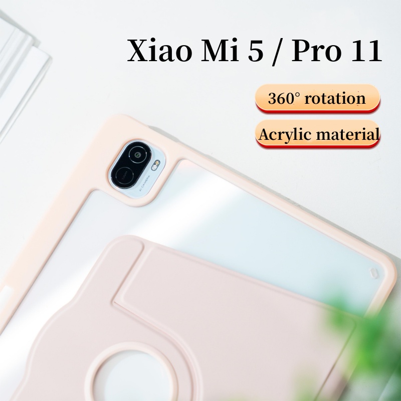 Dllencase Untuk Xiaomi Mi Mat 5pro Case360° Casing Rotary Dengan Tempat Pensil Untuk Xiaomi Mipad5 5 Pro 2021cap Bening Akrilik 11-inci A343