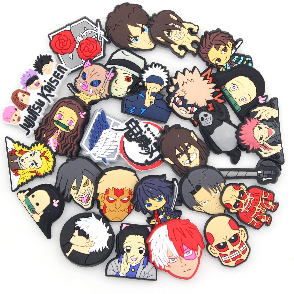 Japan Anime 1pcs DIY shoe charms novelty Cartoon character PVC Accessories fit crocs clogs sandals DIY Decorate buckle Pins kid gift jibbitz