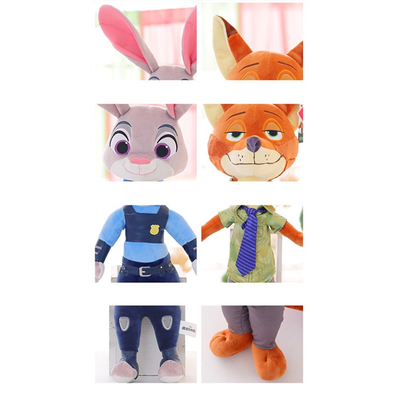 40 cm Film Zootopia Mainan Mewah Lucu Nick Wilde Kelinci Judy Hopps Plush Toys Doll Boneka Lembut Mainan Anak Hadiah