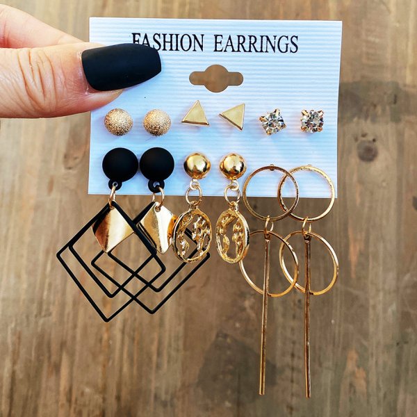 Set Anting Stud Rumbai Panjang Bentuk Lingkaran Gaya Retro Bohemian Untuk Wanita