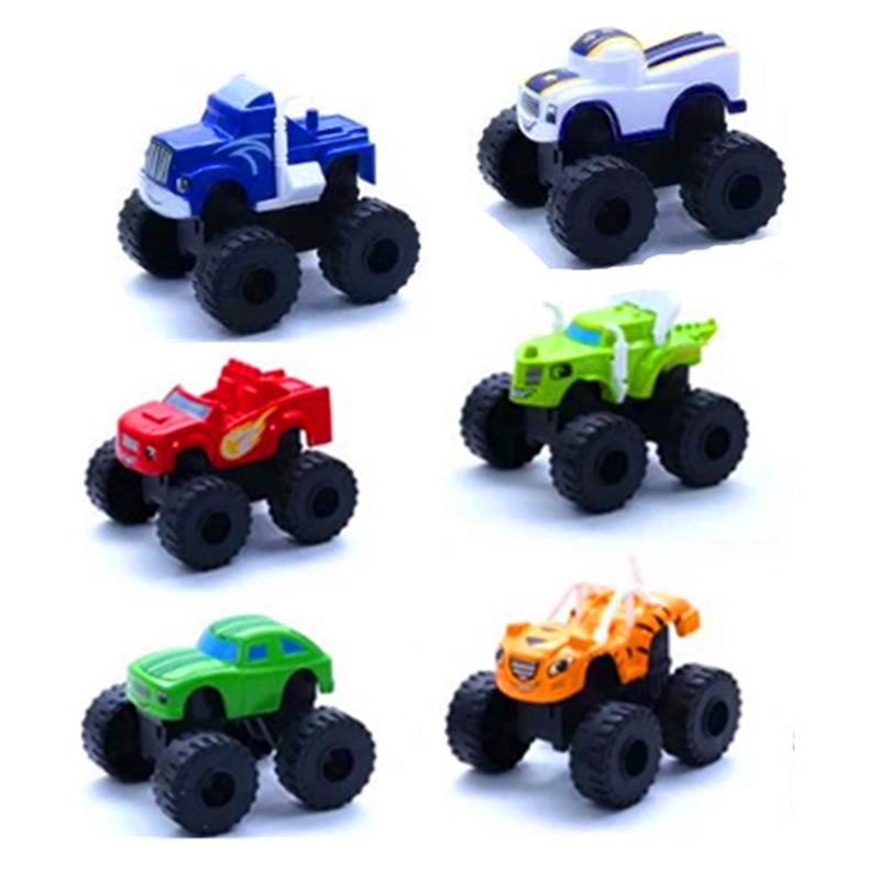 6pcs/set Blaze Mesin Mobil Mainan Rusia Miracle Crusher Truck Vehicles Figure Blazed The Monster Toy Untuk Hadiah Anak