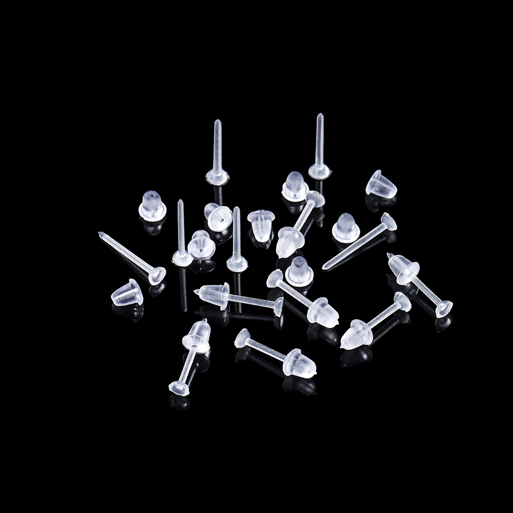 Stkunkka 3 * 12.5mm diy Aksesoris Anting Transparan Ear Plug Earring Needle Invisible Plastik Ear Stick Flat Transparan Earring Plug