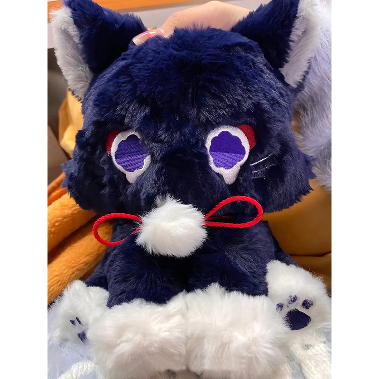 Genshin Impact Scaramouche Cat Plush Doll Wanderer Cosplay Lucu Pet Boneka Bantal Mainan Ulang Tahun 22cm