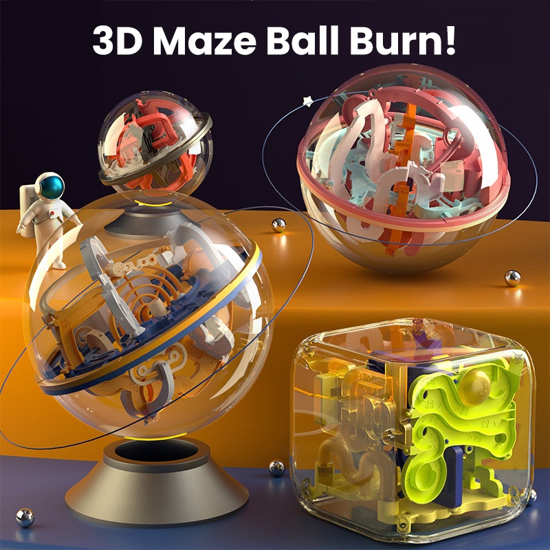 Mainan Bola Labirin Tiga Dimensi Anak-Anak 3D Laki-Laki Dan Perempuan Perkembangan Intelektual Latihan Berpikir Maze Toy Gift