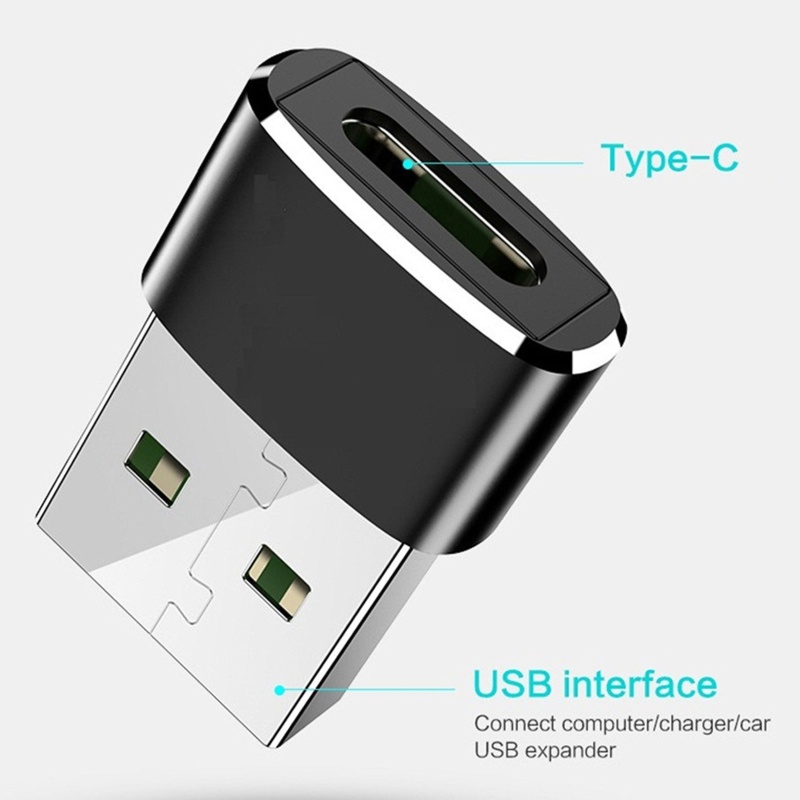 Adaptor converter Konektor USB Type A Male to USB Type c Female Charging USB to Type-c converter