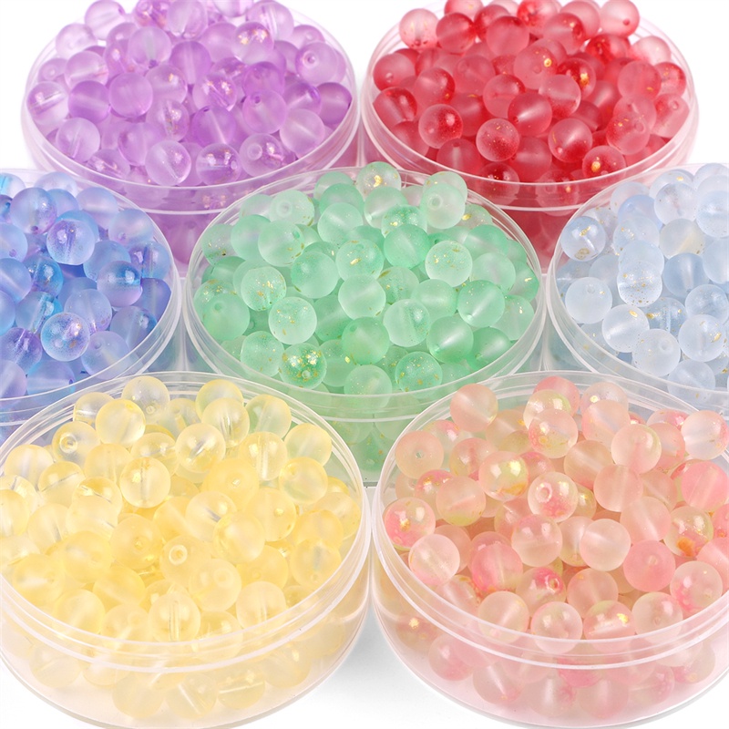 50pcs 8mm Matte Jelly Seri Duawarna Bulat Akrilik Longgar Spacer Manik-Manik Untuk Membuat Perhiasan Diy Handmade Gelang Aksesoris