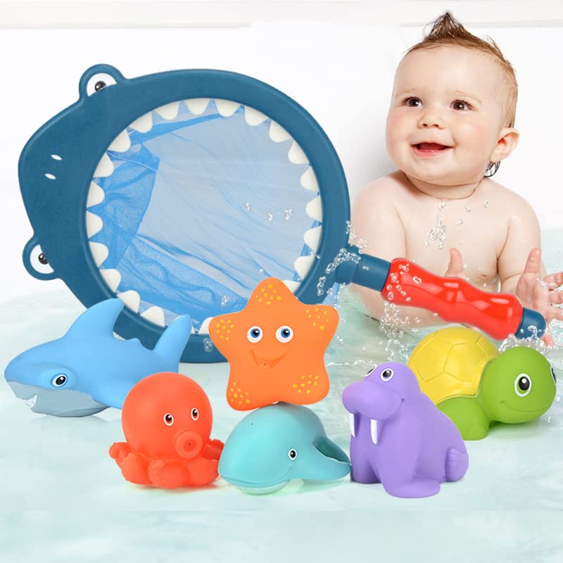 Kolam Renang Bayi Mandi Mainan Penyemprotan Air Mengapung Hewan Bak Mandi Mainan Anak Permainan Jaring Ikan Renang Bermain Untuk Kamar Mandi Balita Hadiah