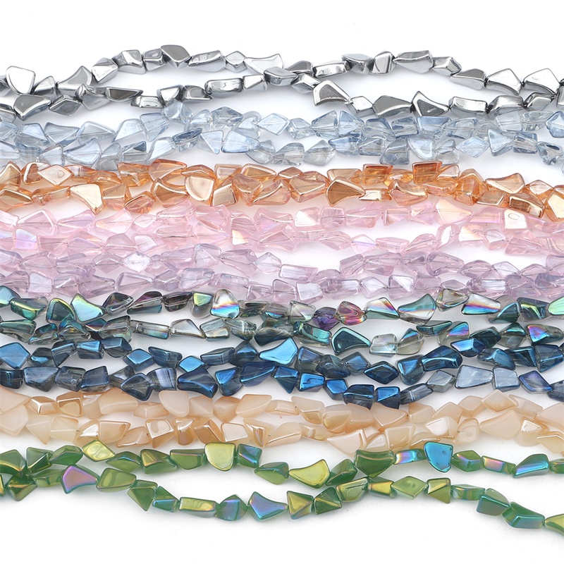20pcs 7-12mm Manik-Manik Keripik Kaca Bentuk Tidak Teratur Berwarna Manik-Manik Kerajinan Longgar Untuk Gelang Kalung DIY Membuat Perhiasan Handmade