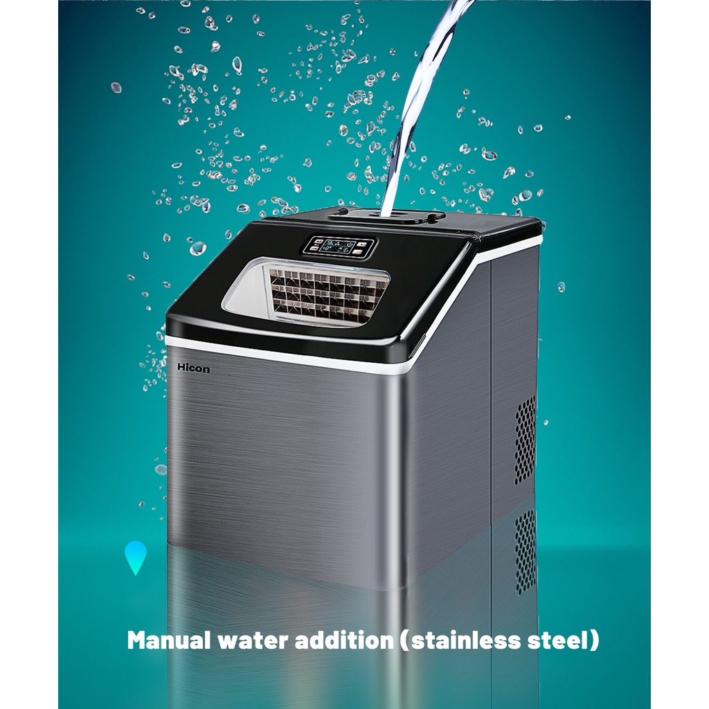 ⭐Large capacity+Garansi⭐Hicon Ice Maker Mesin Es Cube Pembuat Es Batu 25kg/30kg per hari Rumah Cafe Kanto MMY