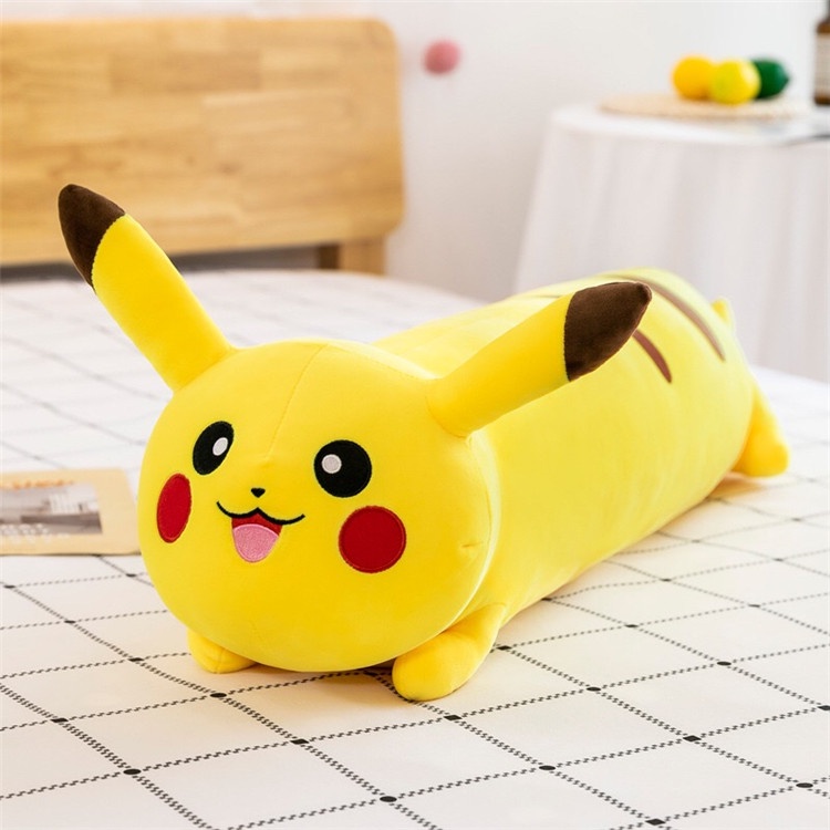 Bantal Guling Karakter Boneka Pikachu Long Pillow Plush Bahan Halus Lembut Ukuran 40cm