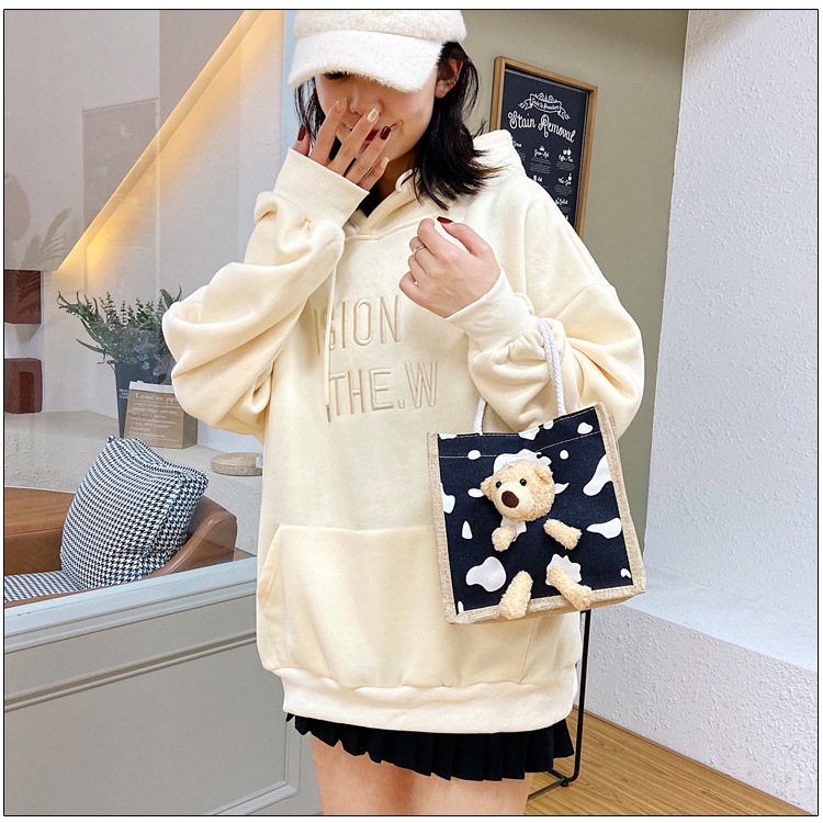 TAS JINJING BONEKA BERUANG  TOTEBAG BONEKA