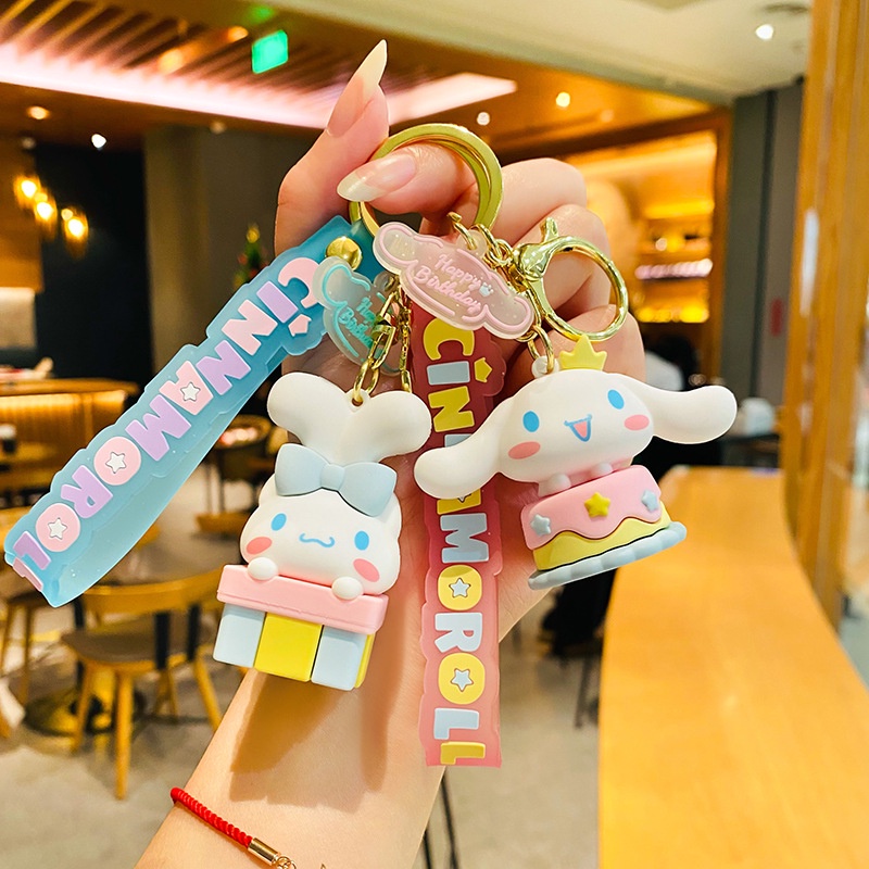 Gantungan Kunci Anime Kawaii Cinnamoroll Gantungan Kunci Gaya Pesta Baru Kartun Gantungan Kunci Mobil Wanita Tas Liontin Ornamen Untuk Hadiah Anak