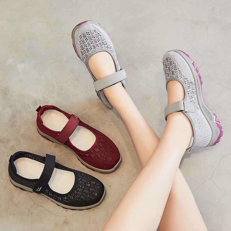 GROSIRTAS LV0284 Sepatu Slip On Wanita Fashion With Strap Velcro Model Terbaru Ala Korea Fashion Import