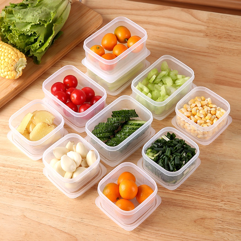 Food Storage Container with Lid Tempat Penyimpanan Makanan Dapur Wadah Bekal Kulkas Fresh-Keeping Box Plastik Tahan Lembab Mini Kotak Penyimpanan Dapur Dengan Tutup Anti Bocor