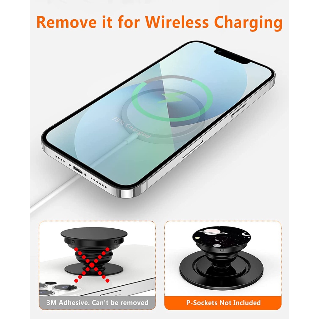 IPHONE Base Magnetik Untuk Iphone13 12 Magsafe Socket Base Removable Dan Wireless Charge Compatible Bekerja Dengan Socket Grip Phone Holder