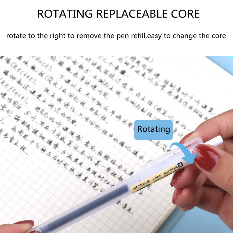 3-warna Push Neutral Pen Pulpen Tulisan Siswa Alat Tulis Pena Tanda Tangan Kantor Bisnis Umum 0.5mm Retractable Gel Pen