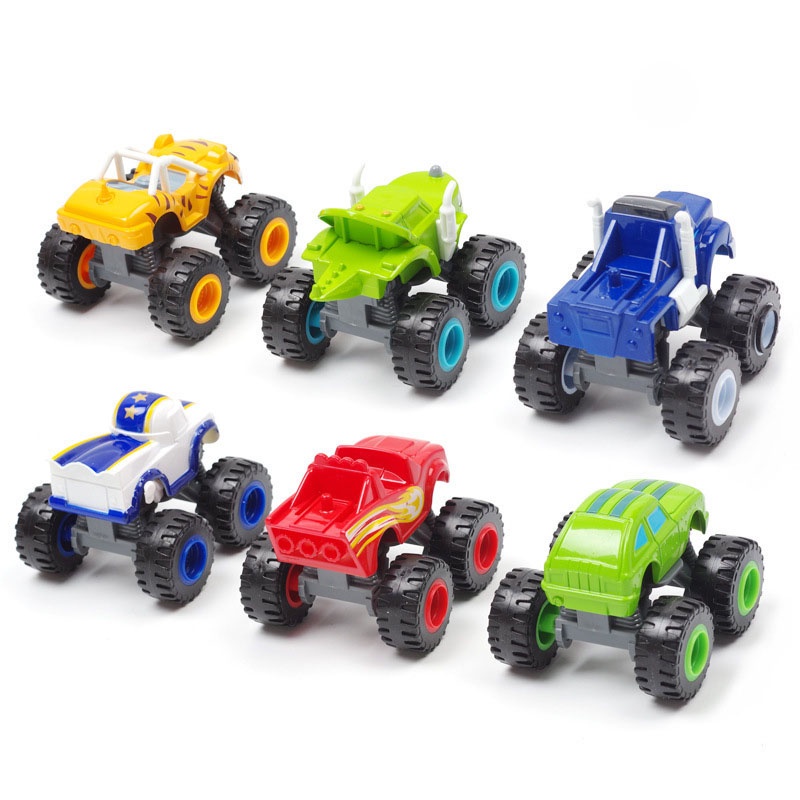 6pcs/set Blaze Mesin Mobil Mainan Rusia Miracle Crusher Truck Vehicles Figure Blazed The Monster Toy Untuk Hadiah Anak