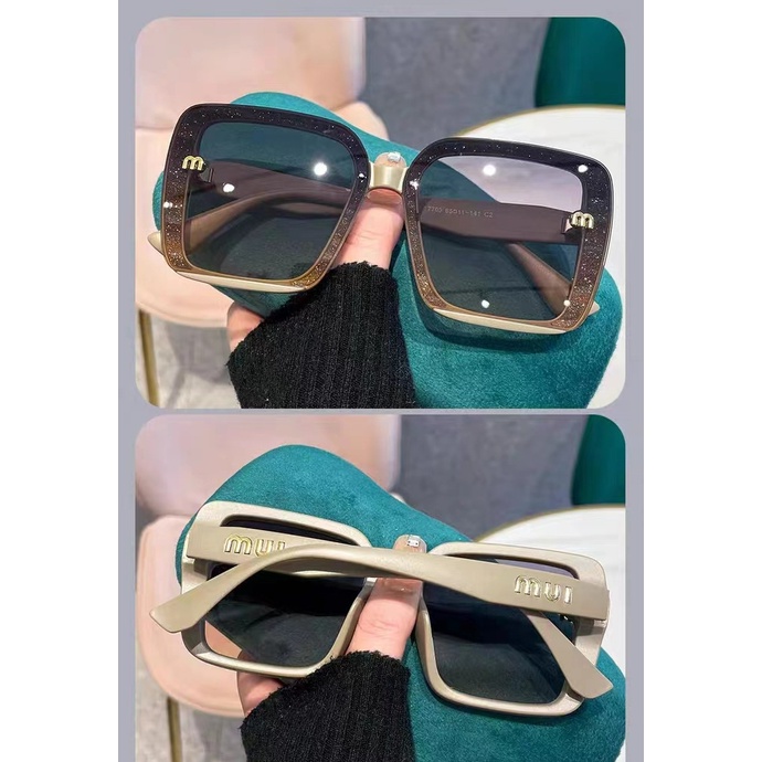 Kacamata Hitam Blackpink Jennie Identic Square Sunglasses Warna Perlindungan UV Untuk Wanita Blackpink