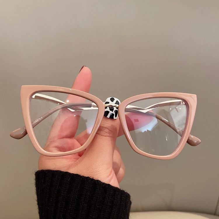 Cat Eye Flat Anti-blue Light Glasses Bingkai Besar Cermin Cahaya Fashion Glasses Frame