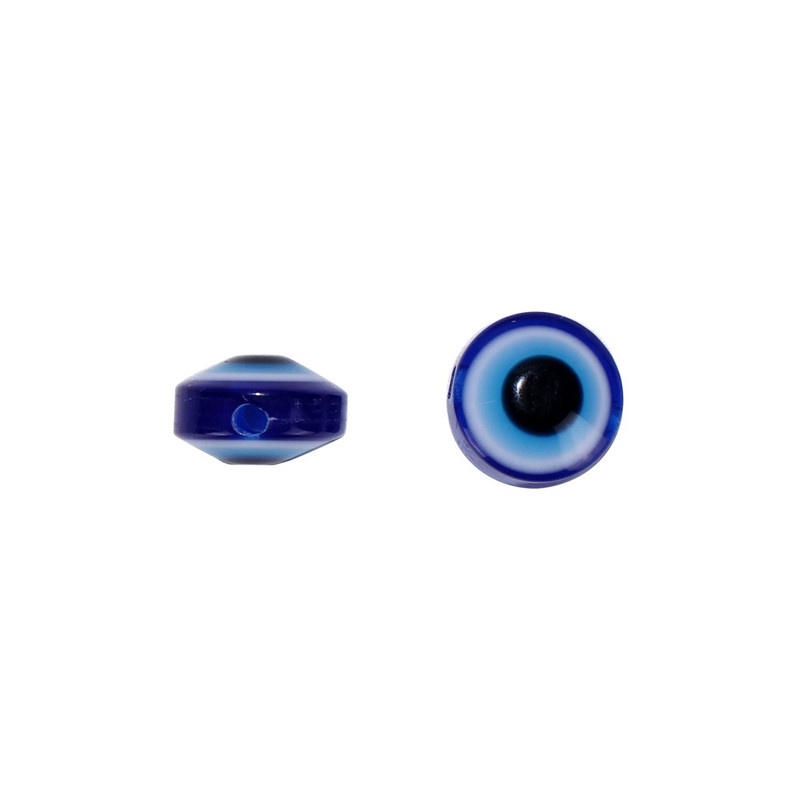 Manik-manik Mata Iblis Bahan Resin Warna Biru Ukuran 6mm / 8mm / 10mm / 12mm Untuk Membuat Perhiasan DIY