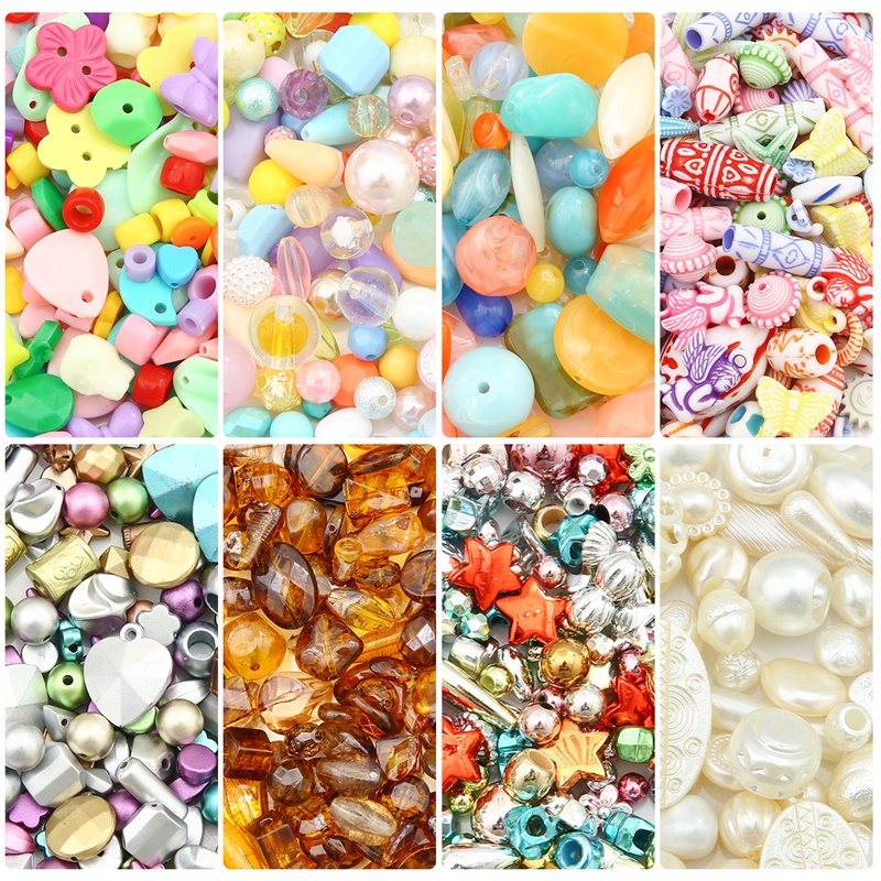 30g/bag Warna Campur Bentuk Yang Berbeda Manik-Manik Akrilik Plastik Charms Untuk Kalung Gelang Ponsel Membuat Tali Handmade DIY Jewelry