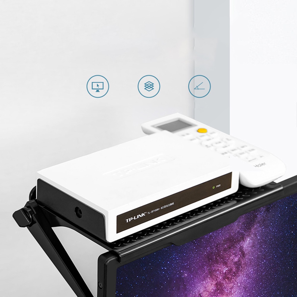 Rak Penyimpanan Display Komputer Desktop Tanpa Meninju Rak Penyimpanan Sederhana Layar TV LCD Set-top Box Storage Rack