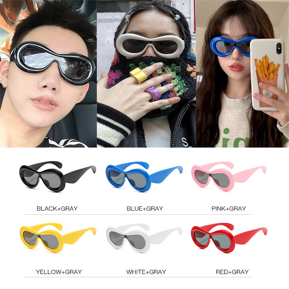 Y2k Kacamata Hitam Bingkai Besar Lucu Untuk Cewek Keren Wanita Outdoor Travelling Sunglasses