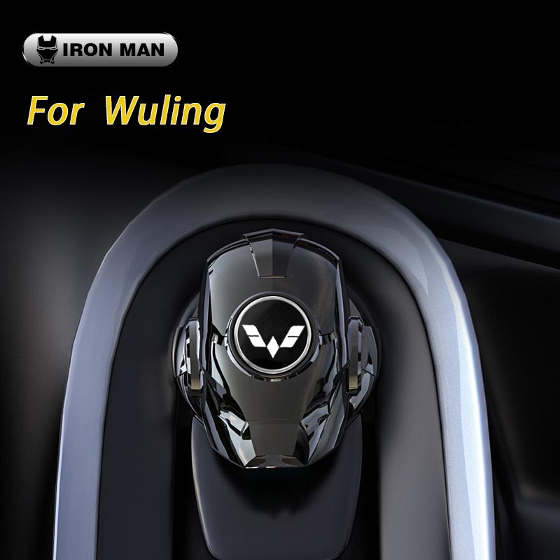 Wuling Modifikasi Mobil Satu Tombol Start Button Ignition Switch Rotating Cover Pelindung Iron Man Car Styling Untuk Aksesoris Cortez Almaz Confero