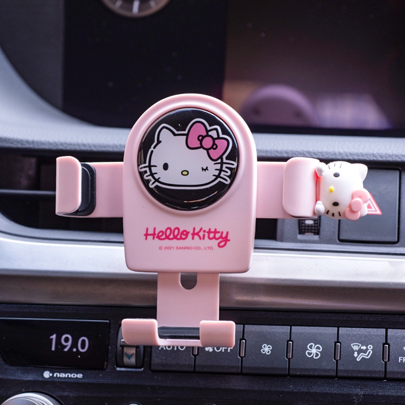 Stand Navigasi Mobil Gravitasi Hello Kitty Kitty Kartun Lucu Telepon Dukungan Outlet Udara Universal
