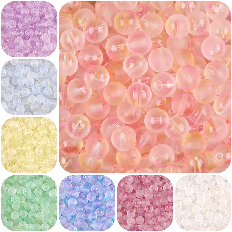 50pcs 8mm Matte Jelly Seri Duawarna Bulat Akrilik Longgar Spacer Manik-Manik Untuk Membuat Perhiasan Diy Handmade Gelang Aksesoris