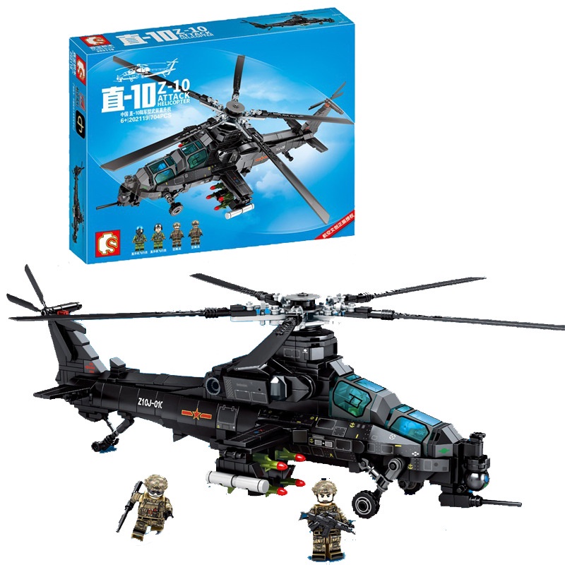 Mini Bricks Sembo Block Helikopter Tentara Army Z-10 BlackHawk Mainan