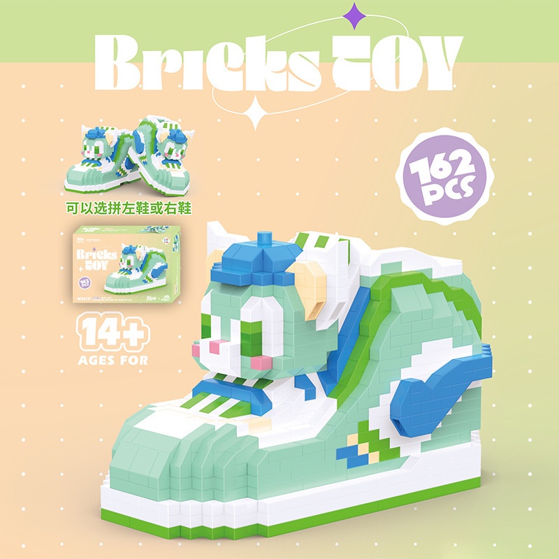 Fashion shoes series building block Mainan Hadiah