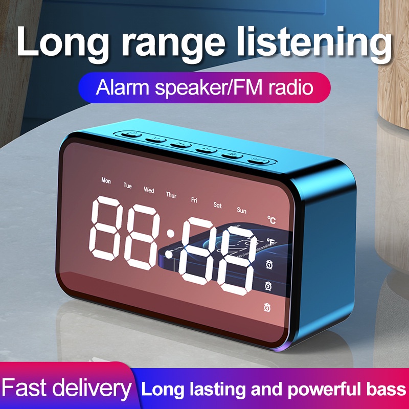 S10 Speaker BS-01 Bluetooth 5.0 Jam Alarm LED Display Ultra Bass