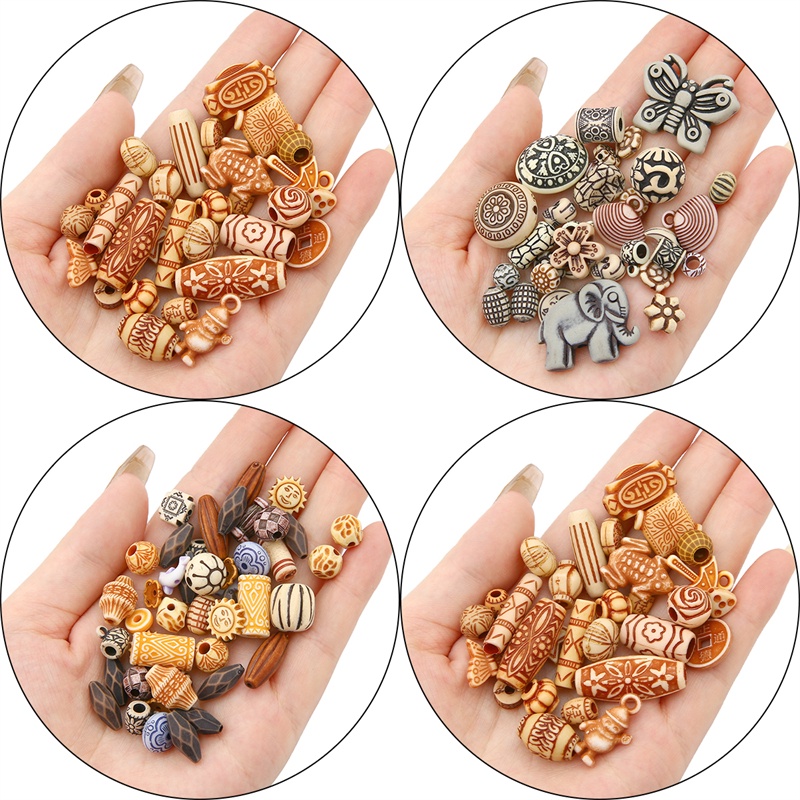 30g/bag Warna Campur Bentuk Yang Berbeda Manik-Manik Akrilik Plastik Charms Untuk Kalung Gelang Ponsel Membuat Tali Handmade DIY Jewelry