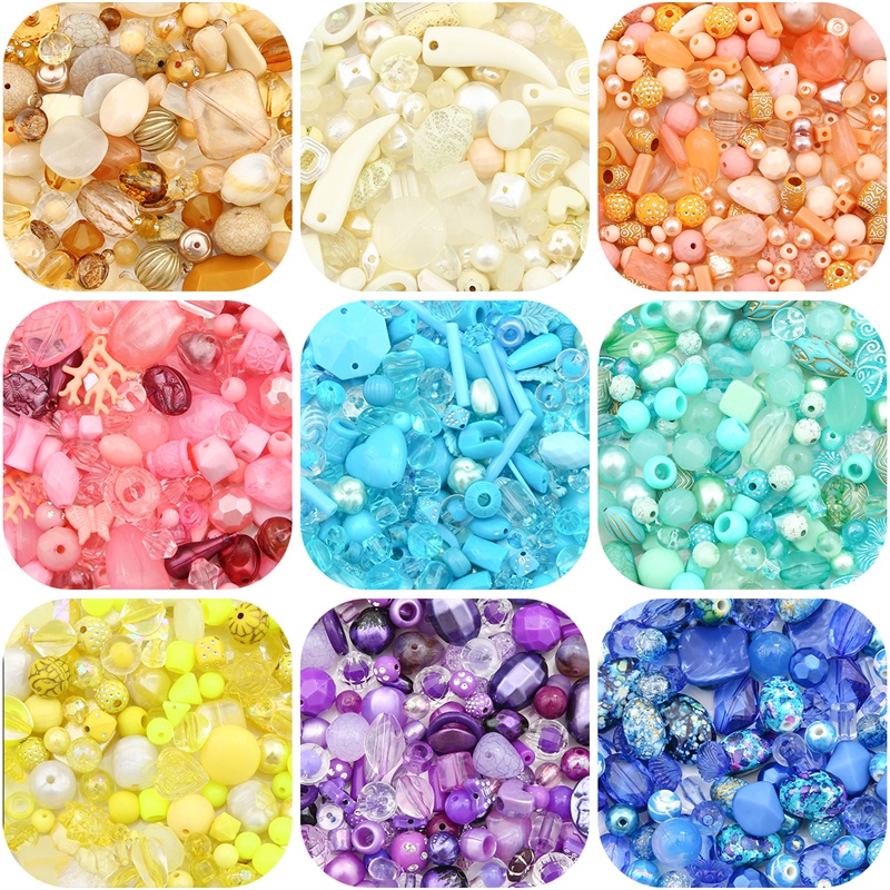 30g/bag Warna Campur Bentuk Yang Berbeda Manik-Manik Akrilik Plastik Charms Untuk Kalung Gelang Ponsel Membuat Tali Handmade DIY Jewelry