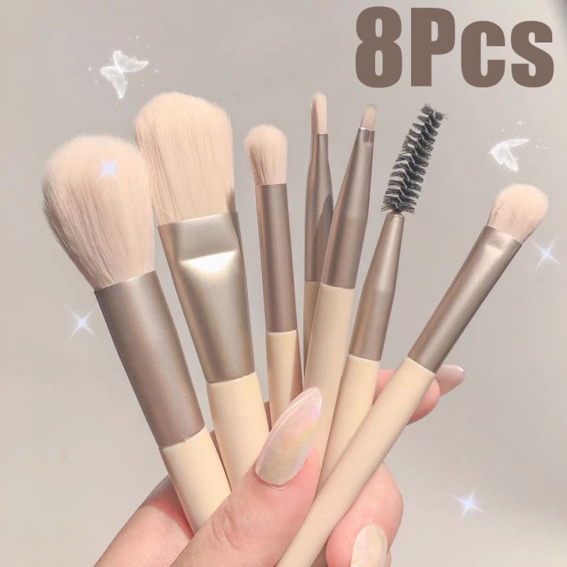 8pcs Set Kuas Makeup Profesional Bedak Kosmetik Eye Shadow Foundation Blush Blending Concealer Kecantikan Make Up Alat Brushes