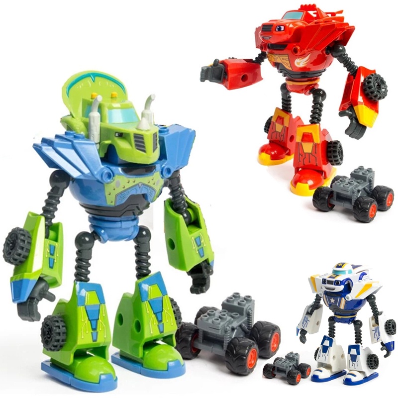 Mainan Mesin Monsters Mobil Blaze Model Kartun Plastik/Alloy Cacat Action Figure Robot Anime Game Mainan Anak Hadiah Ulang Tahun