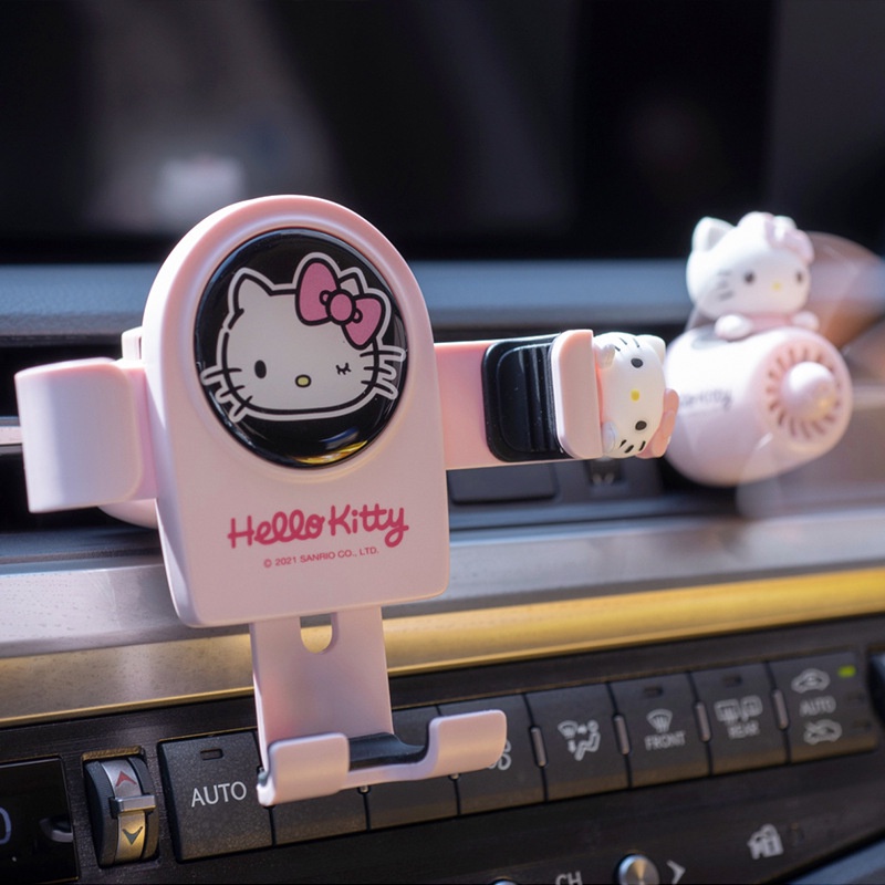 Stand Navigasi Mobil Gravitasi Hello Kitty Kitty Kartun Lucu Telepon Dukungan Outlet Udara Universal