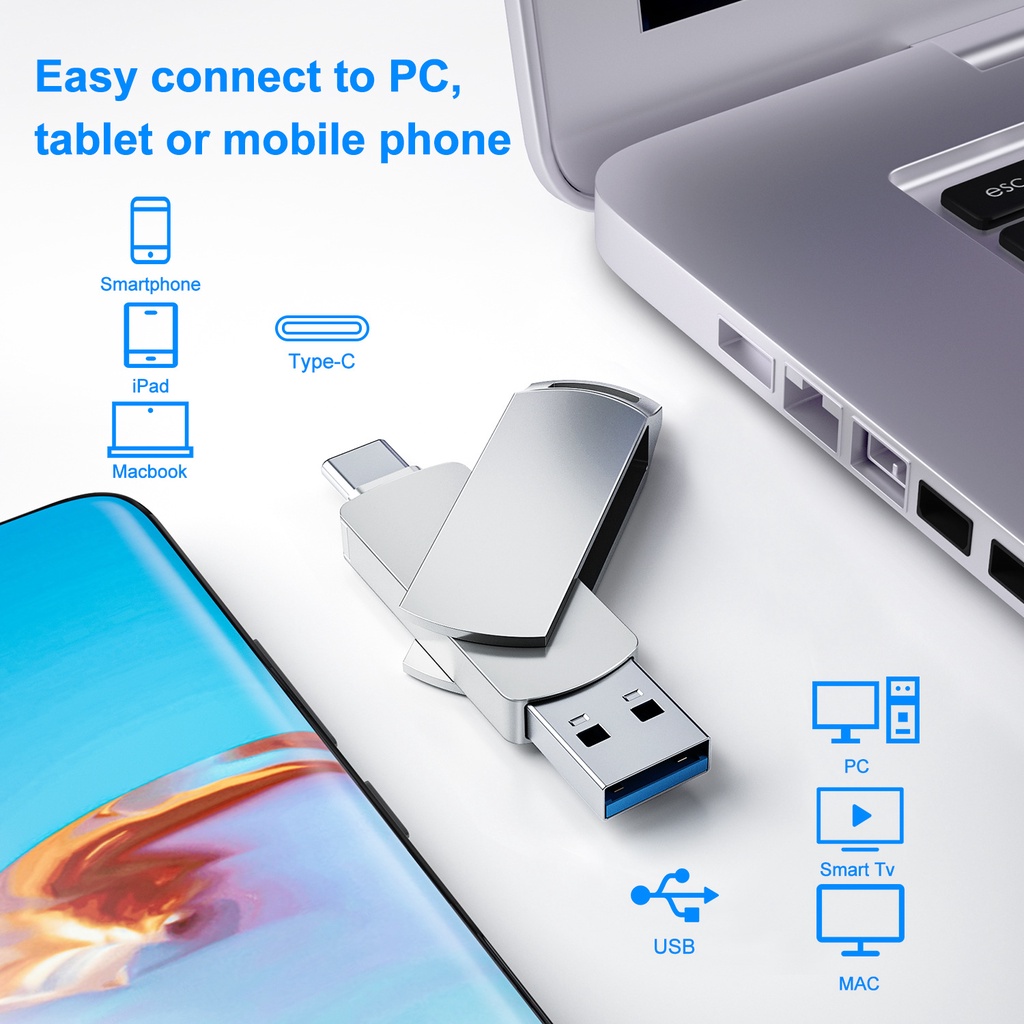 Flashdisk OTG metal 2TB Original type-c USB dual Flashdisk OTG USB Flash Drive high speed