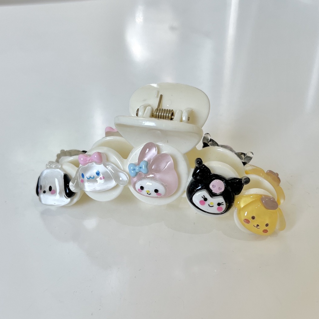 Anime Klip Besar Cinnamoroll Mymelody Kuromi Pompom Purin Kartun Akrilik Anak Hiasan Kepala Jepit Rambut Belakang Kepala Gadis Hadiah