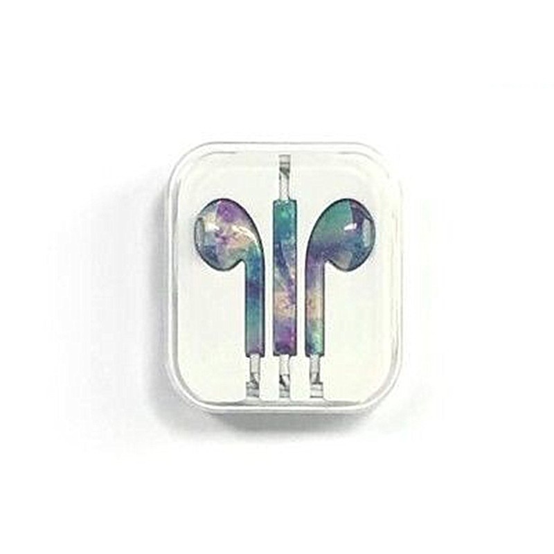 Earphone Universal Motif Warna-Warni 3.5mm In-Ear Headphone Stereo Kabel Dengan Mic Headphone Universal